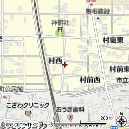 愛知県一宮市北方町曽根村西周辺の地図