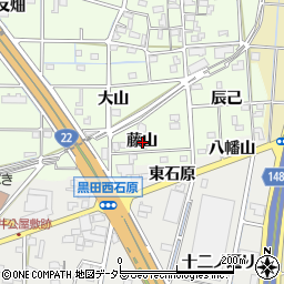 愛知県一宮市更屋敷藤山周辺の地図