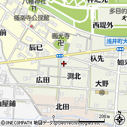愛知県一宮市浅井町大野渕北3周辺の地図