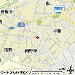 愛知県江南市宮田町南野東90周辺の地図
