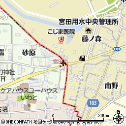 愛知県一宮市浅井町黒岩サイカチ周辺の地図