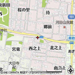 愛知県一宮市浅井町河田墓西周辺の地図
