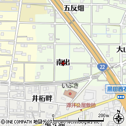 愛知県一宮市更屋敷南出周辺の地図