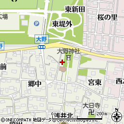 愛知県一宮市浅井町大野郷東周辺の地図