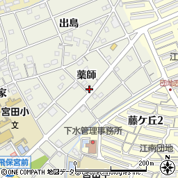 愛知県江南市後飛保町薬師周辺の地図