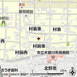 愛知県一宮市北方町曽根村前東224周辺の地図
