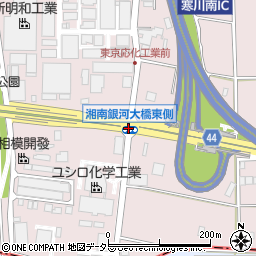 寒川工業団地入口周辺の地図