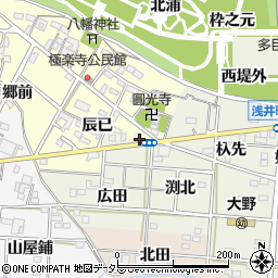 愛知県一宮市浅井町大野クミノキ周辺の地図