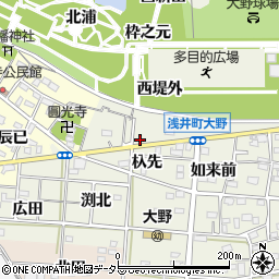 愛知県一宮市浅井町大野（杁先）周辺の地図