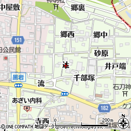 愛知県一宮市浅井町黒岩（辻）周辺の地図