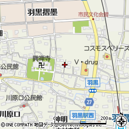 愛知県犬山市羽黒城屋敷周辺の地図