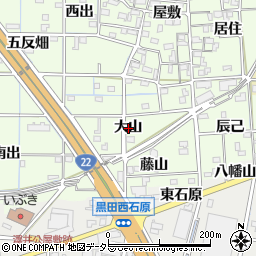 愛知県一宮市更屋敷大山周辺の地図