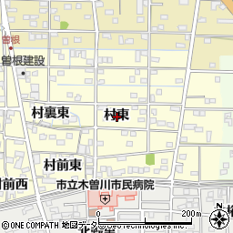 愛知県一宮市北方町曽根村東周辺の地図