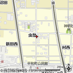 愛知県一宮市北方町曽根（虫祭）周辺の地図
