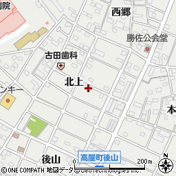 愛知県江南市高屋町（北上）周辺の地図