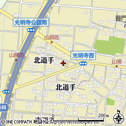 愛知県一宮市光明寺北道手87周辺の地図