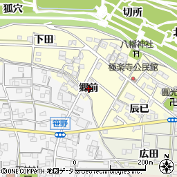 愛知県一宮市浅井町極楽寺郷前周辺の地図