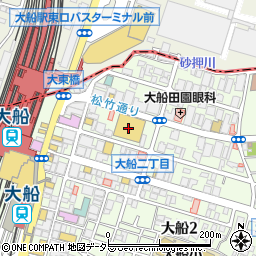 西友大船店周辺の地図