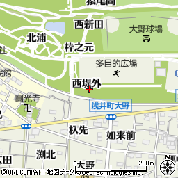 愛知県一宮市浅井町大野西堤外周辺の地図