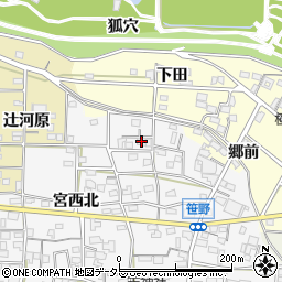 愛知県一宮市笹野宮北田9周辺の地図