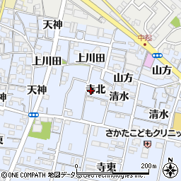 愛知県一宮市木曽川町里小牧寺北周辺の地図