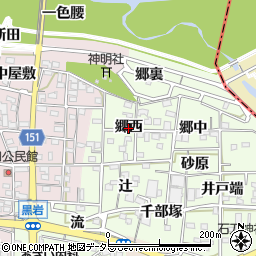 愛知県一宮市浅井町黒岩（郷西）周辺の地図
