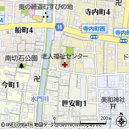 大垣市役所　老人福祉センター周辺の地図