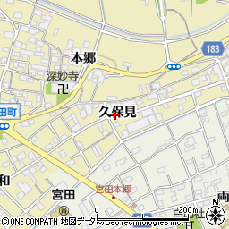 愛知県江南市宮田町久保見周辺の地図