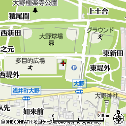 愛知県一宮市浅井町大野周辺の地図