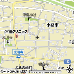愛知県一宮市光明寺小路東10周辺の地図