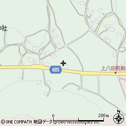 京都府綾部市上八田町尺ケ鼻周辺の地図