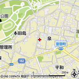 愛知県江南市宮田町泉186周辺の地図