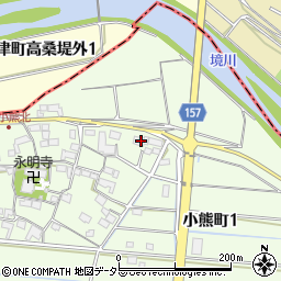 岐阜県羽島市小熊町西小熊1412周辺の地図