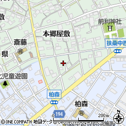 愛知県丹羽郡扶桑町斎藤本郷屋敷179周辺の地図
