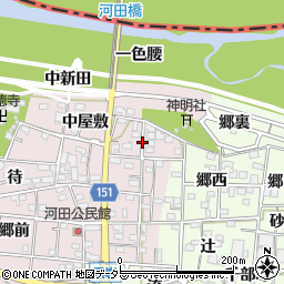 愛知県一宮市浅井町河田宮前周辺の地図