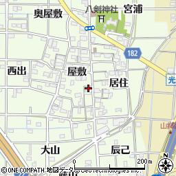 愛知県一宮市更屋敷周辺の地図