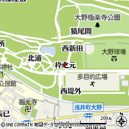 愛知県一宮市浅井町大野枠之元周辺の地図