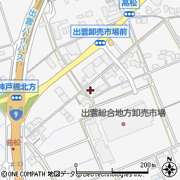 島根県出雲市高松町599-3周辺の地図