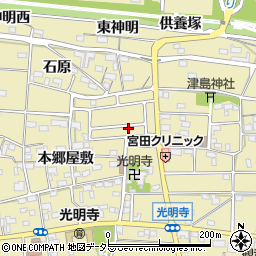 愛知県一宮市光明寺石原1-12周辺の地図