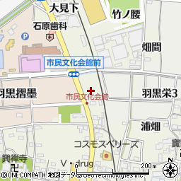 愛知県犬山市羽黒長田周辺の地図