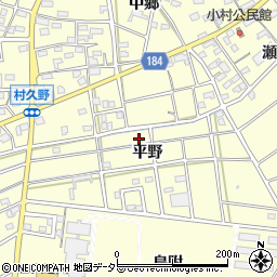愛知県江南市村久野町平野周辺の地図