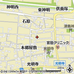 愛知県一宮市光明寺石原1-1周辺の地図