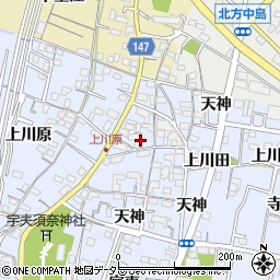 愛知県一宮市木曽川町里小牧砂越周辺の地図