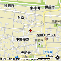 愛知県一宮市光明寺石原1-2周辺の地図