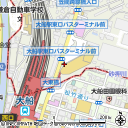 大船駅東口自転車駐車場周辺の地図