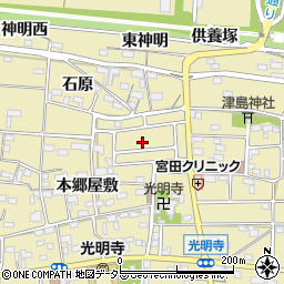 愛知県一宮市光明寺石原1-6周辺の地図