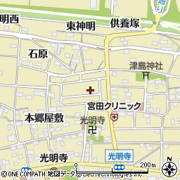愛知県一宮市光明寺石原1-10周辺の地図