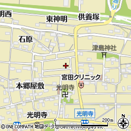 愛知県一宮市光明寺石原1-11周辺の地図