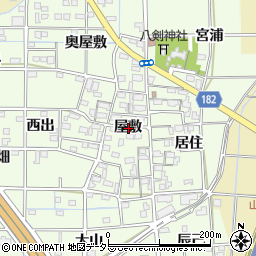 愛知県一宮市更屋敷屋敷周辺の地図