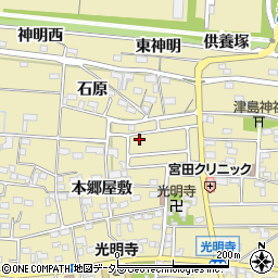 愛知県一宮市光明寺石原1-16周辺の地図